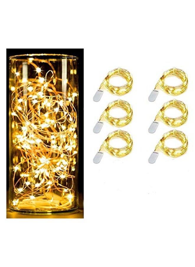 20 LEDs Battery Starry String Light for DIY Crafting (Warm White, 6 Pieces)